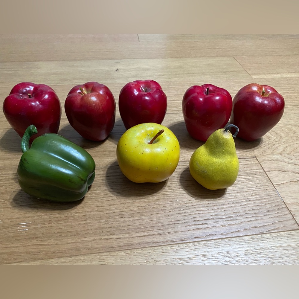 Fake, faux realistic Red Apples, Yellow Apple - Fruit Bowl Filler or Props